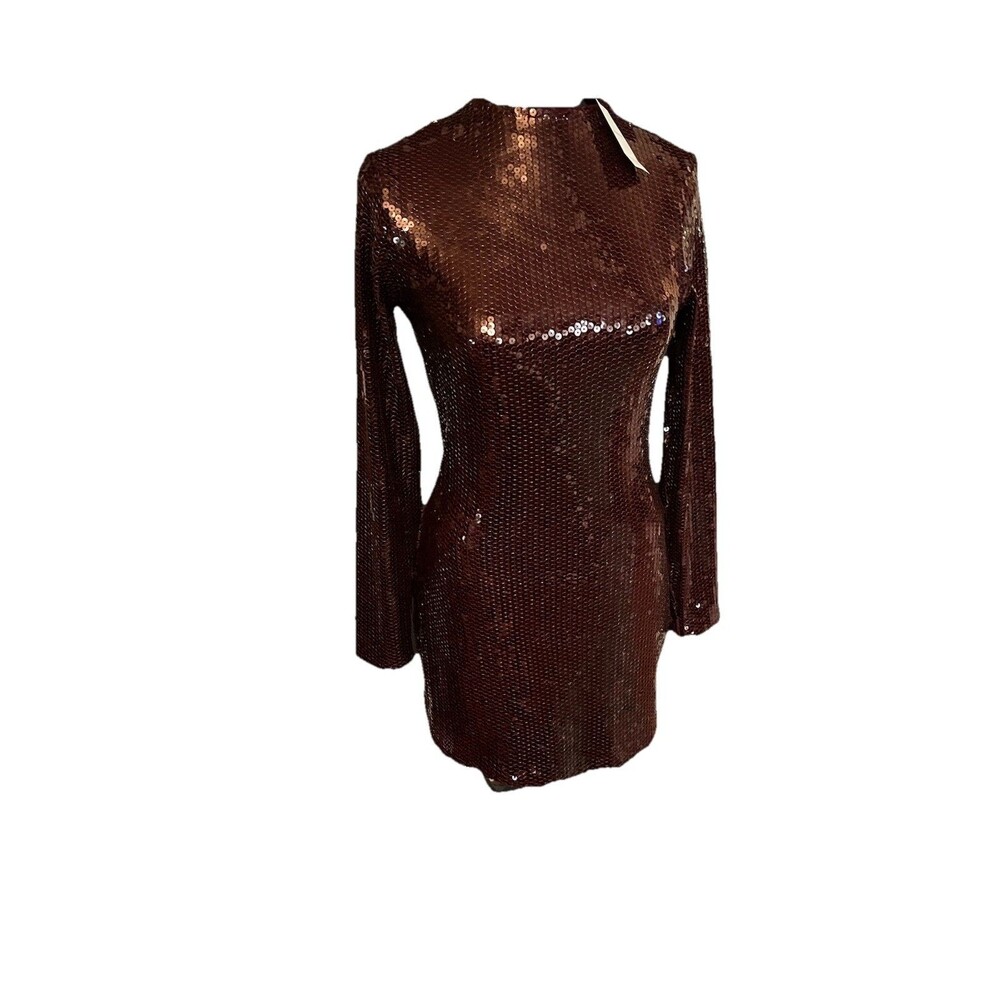 Abercrombie & fitch The Paloma Sequin Mini Dress maroon cocktail sparkly sz S